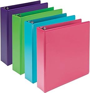 Samsill Plant Based Durable 2 Inch 3 Ring Binders, Made in The USA, Fashion Clear View Binders, U... | Amazon (US)