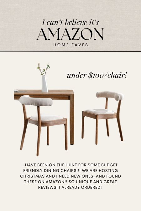 Amazon dining chairs! Under $100/chair! Just ordered!! 

Budget friendly dining chairs, Amazon home finds

#LTKfindsunder100 #LTKhome