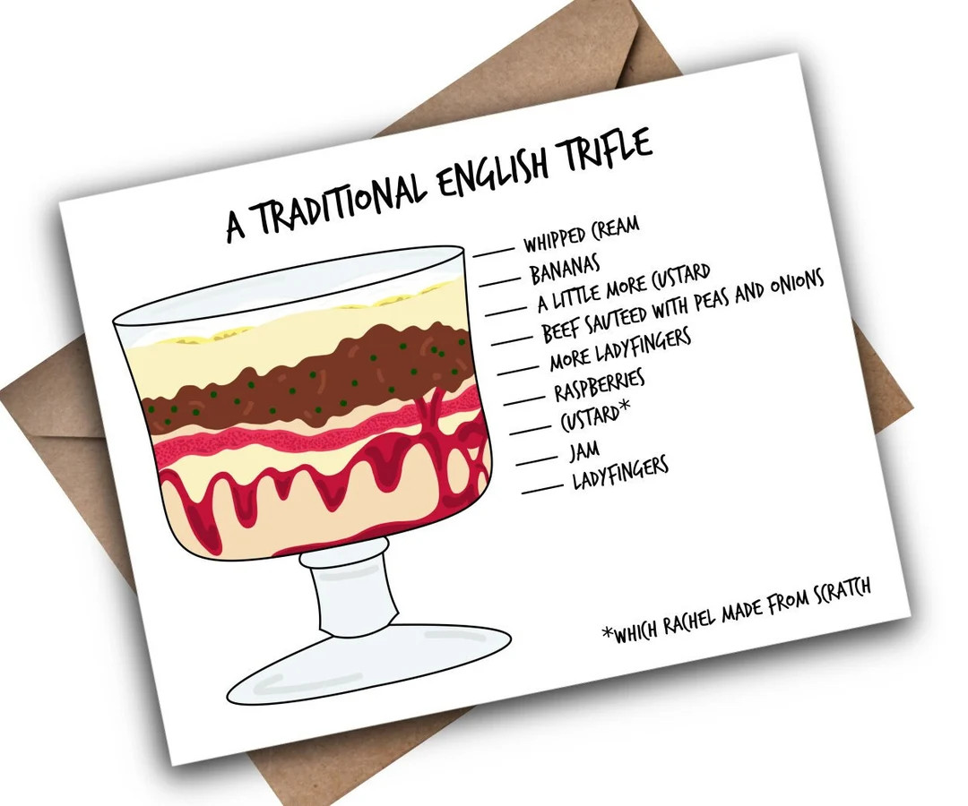 Friends Thanksgiving Trifle Greeting Card Rachel Green Recipe Gift Holiday - Etsy | Etsy (US)