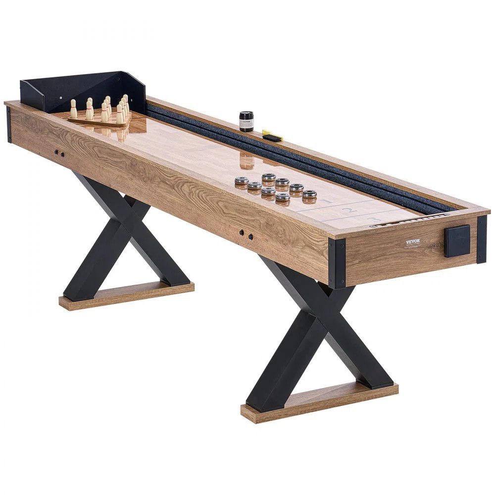 9 ft Shuffleboard Table 2 in 1 Shuffleboard and Bowling Combo Game Set | Wayfair North America