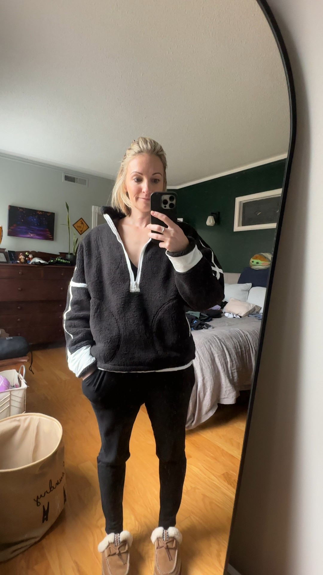 How you can find me most days. My outfit of the day most days. 

Amazon sweater in XS
Smash Tess Romper in XXS

#LTKstyletip #LTKwinter #LTKfall