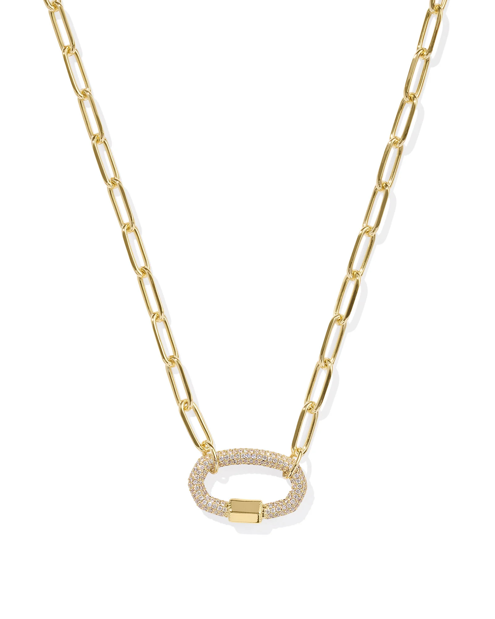 Emery Gold Link and Chain Necklace in White Crystal | Kendra Scott | Kendra Scott