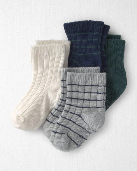 Baby 4-Pack No-Slip Ankle Socks Made with Organic Cotton - Little Planet | Carter's | Carter's Inc