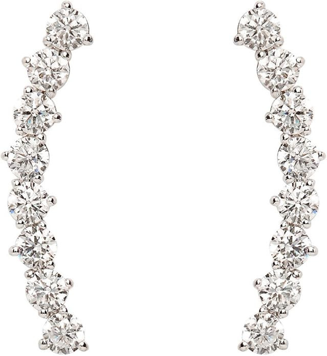 PAVOI 14K Gold Plated Cubic Zirconia Ear Crawler Stud Earrings for Women - Faux Diamond Arrow Cli... | Amazon (US)