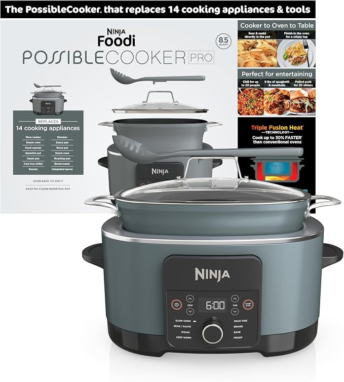 Ninja® PossibleCooker™ PRO 14-in-1, 8.5-qt, Sea Salt Gray, MC1001 | 14-in-1 replaces 14 applia... | Amazon (US)
