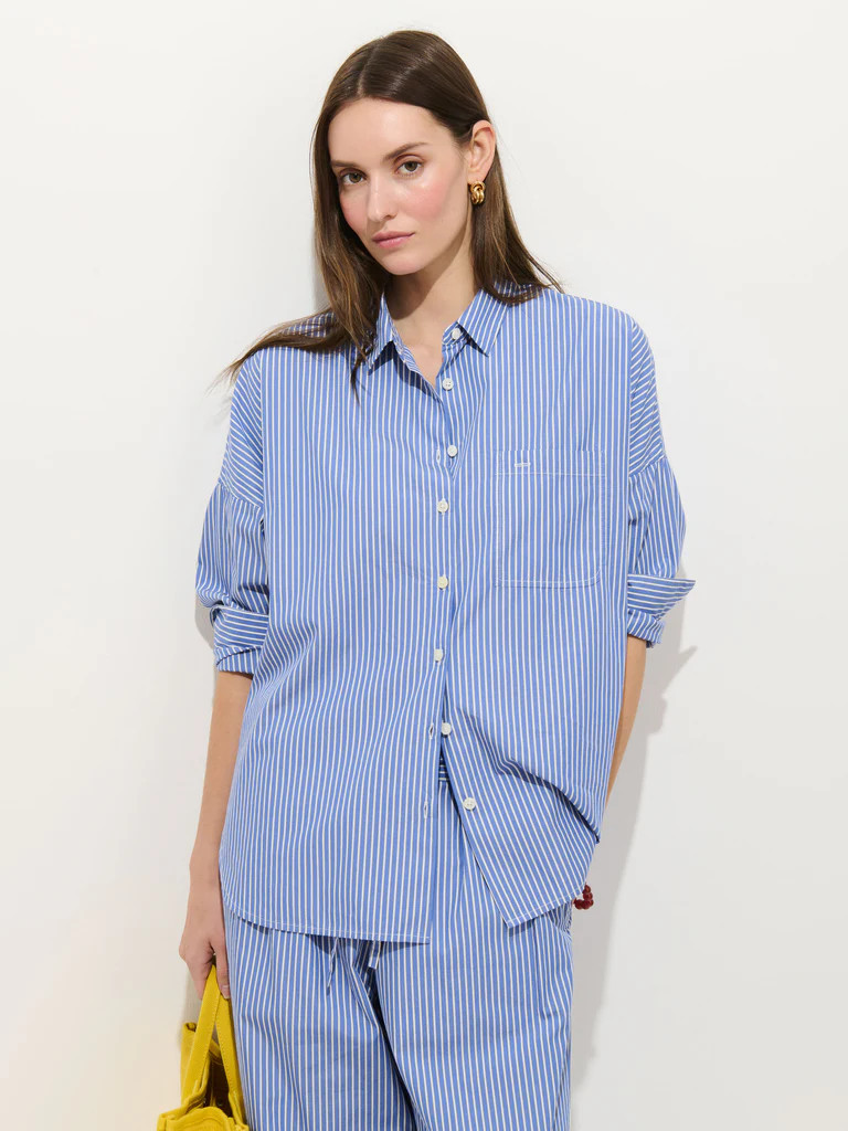 Jo Striped Shirt In Cotton Poplin | Alex Mill