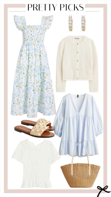 Pretty blue and white picks! Love these sweet finds. This floral dress from Hill house and blue eyelet dress from H&M are perfect spring go to dresses. 

#LTKstyletip #LTKSeasonal