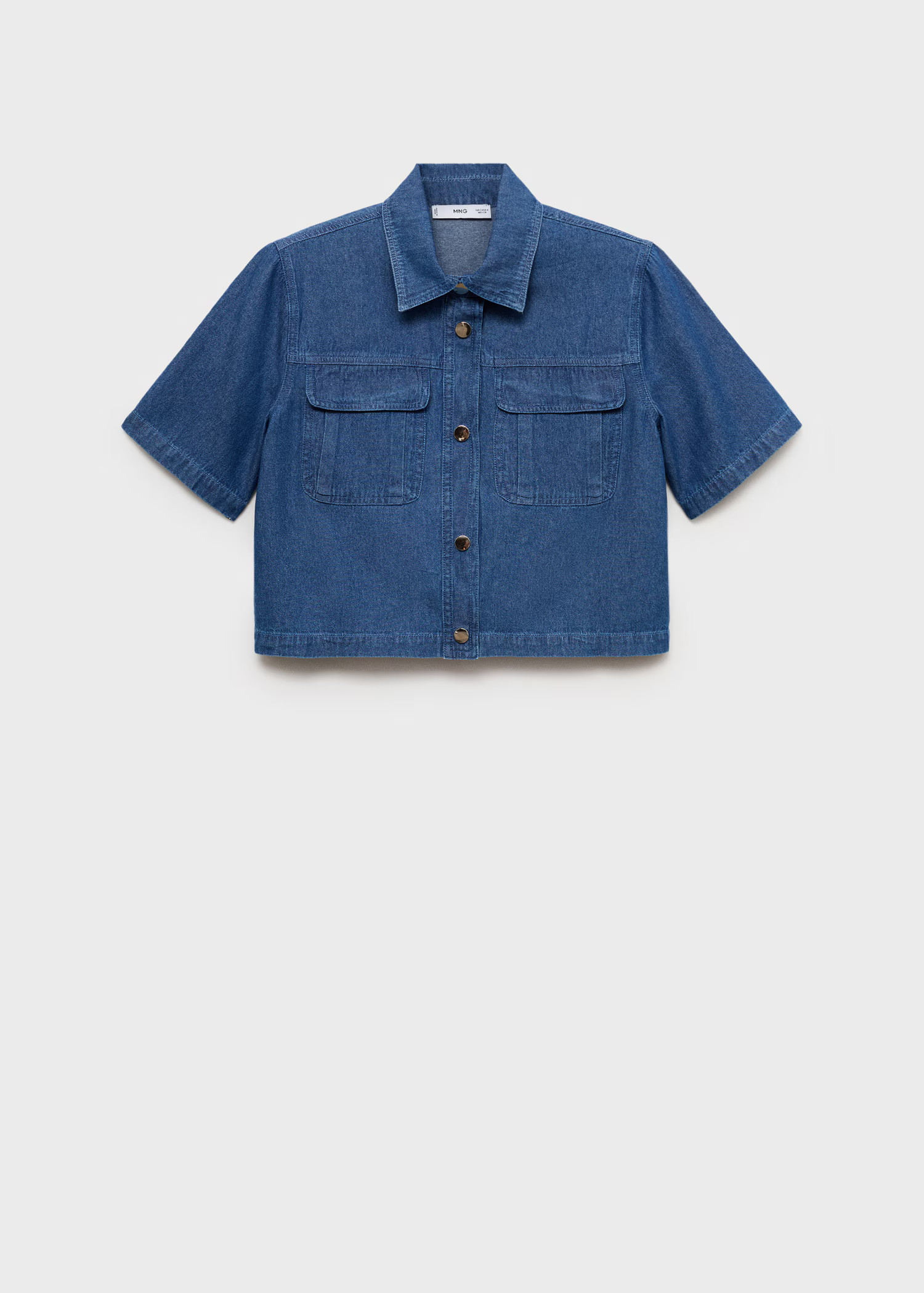 Cropped denim shirt | MANGO (UK)