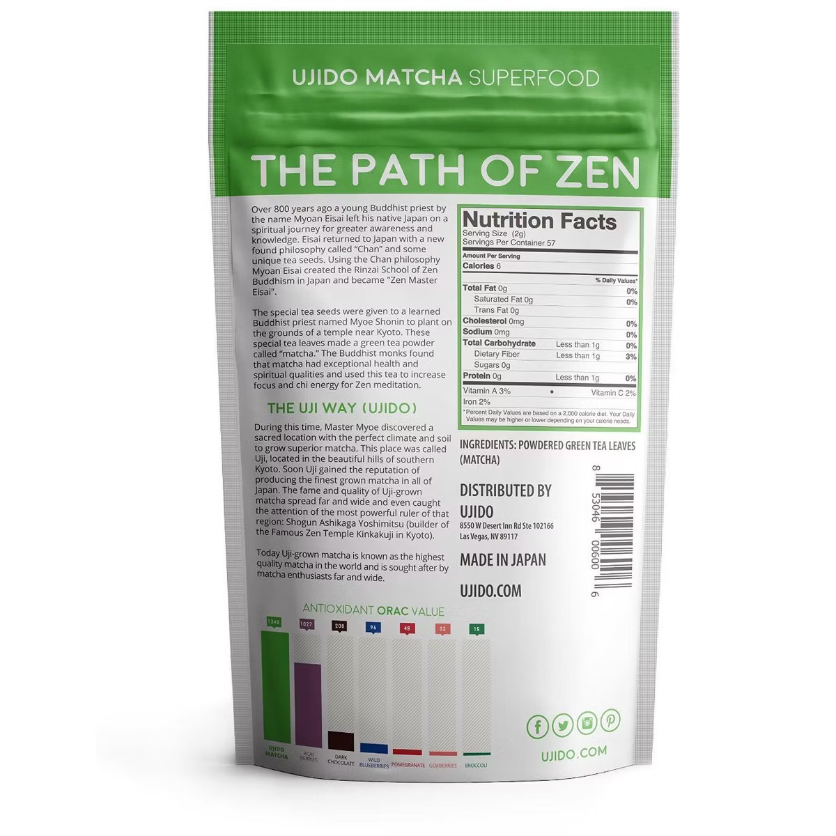 Ujido - Japanese Ceremonial Grade Matcha - Gluten Free & Keto -  4 oz.- 91 Servings | Target