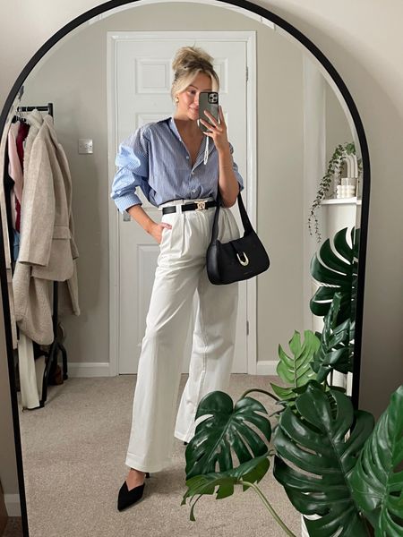 Spring outfit
Blue striped shirt, white wide leg trousers both from In The Style

Katie Loxton black shoulder bag

#LTKeurope #LTKstyletip #LTKSeasonal