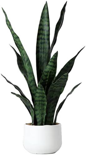 Beebel Artificial Snake Plant 22 Inch Fake Sansevieria Fake Agave Potted Plants Plastic Greenery for | Amazon (US)