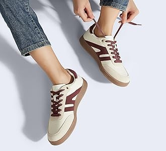LUCKY STEP Women Classic Retro Gum Sole Fashion Sneakers Casual Tennis Skate Shoe Genuine Leather... | Amazon (US)