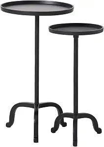 HomeStock Side Table Set of 2 - Wrought Look Accent Tables - Black Finish | Amazon (US)