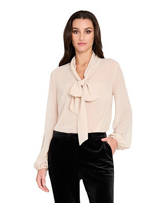 Tahari ASL Women's Long-Sleeve Bow Neck Blouse - Macy's | Macy's
