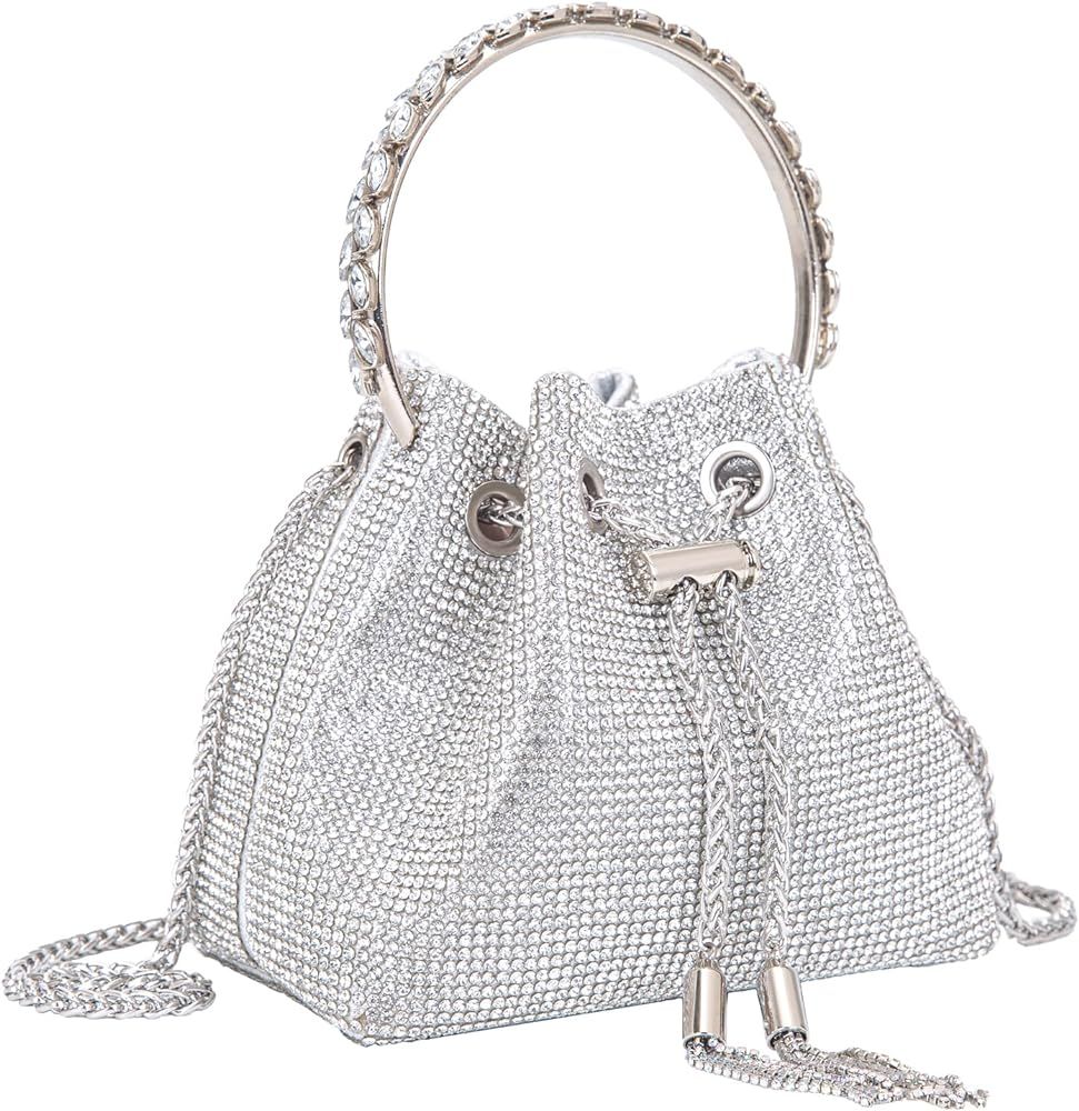 BBTT.ful Shoulder Bags Crossbody Bag Purses Handbags Crystals Evening Bag Silver for Women Girls ... | Amazon (US)
