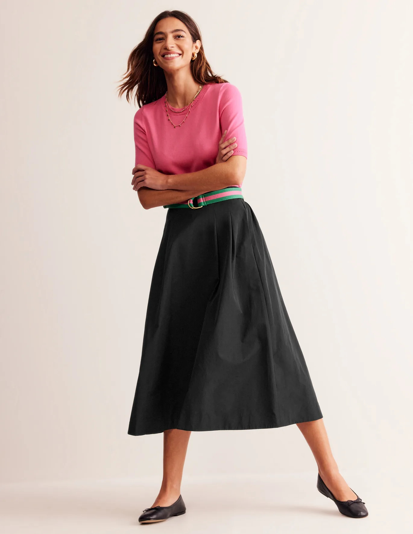 Isabella Taffeta Midi Skirt | Boden UK