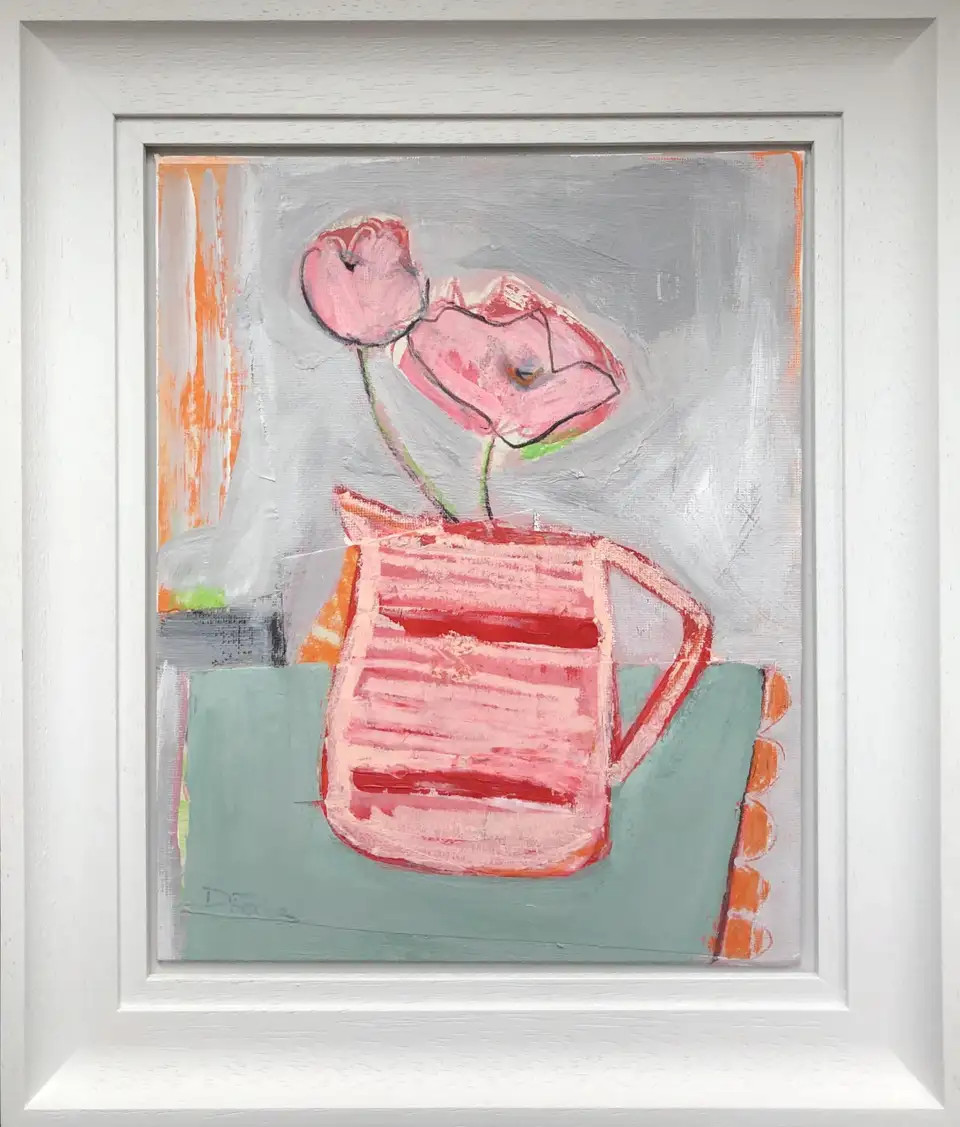 Diana ForbesStriped Jug, Diana Forbes, Contempory Framed Canvas Art, Original Painting, 2021 | 1stDibs