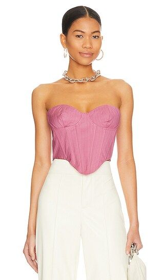 Pin Stripe Bustier Top in Pink Haze | Revolve Clothing (Global)