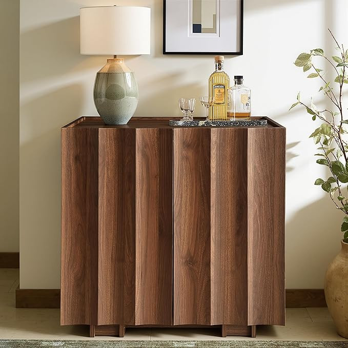 Amazon.com - win2win Buffet Cabinet with Storage, Mid Century Modern Sideboard with Wave Design, ... | Amazon (US)