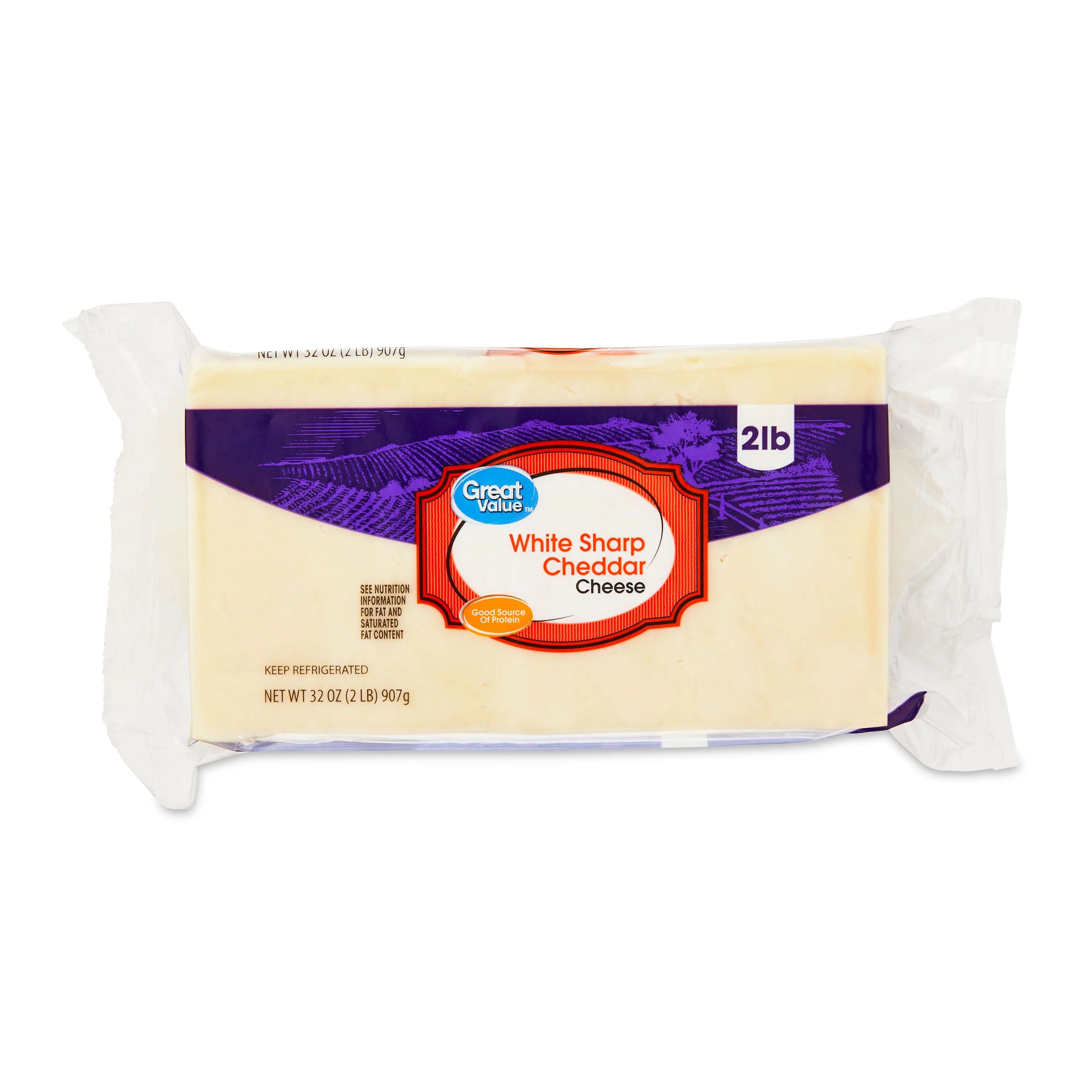Great Value White Sharp Cheddar Cheese, 32 oz | Walmart (US)
