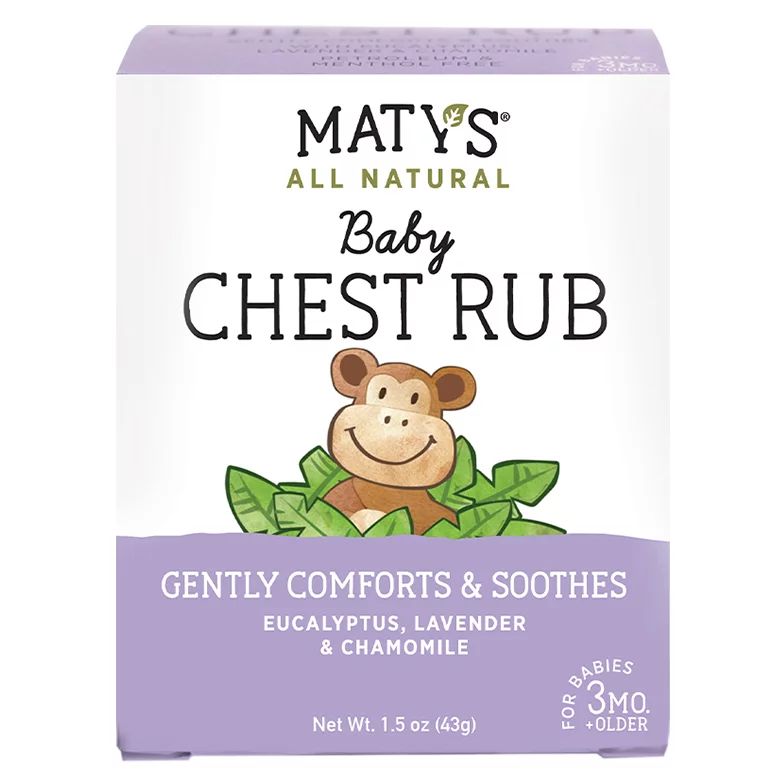 Maty’s All Natural Baby Chest Rub, Petroleum Free, Made with Soothing Lavender & Chamomile, 1.5... | Walmart (US)