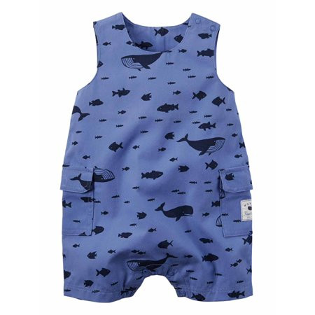 Carters Infant Boys Blue Sleeveless Whale Fish Romper | Walmart (US)