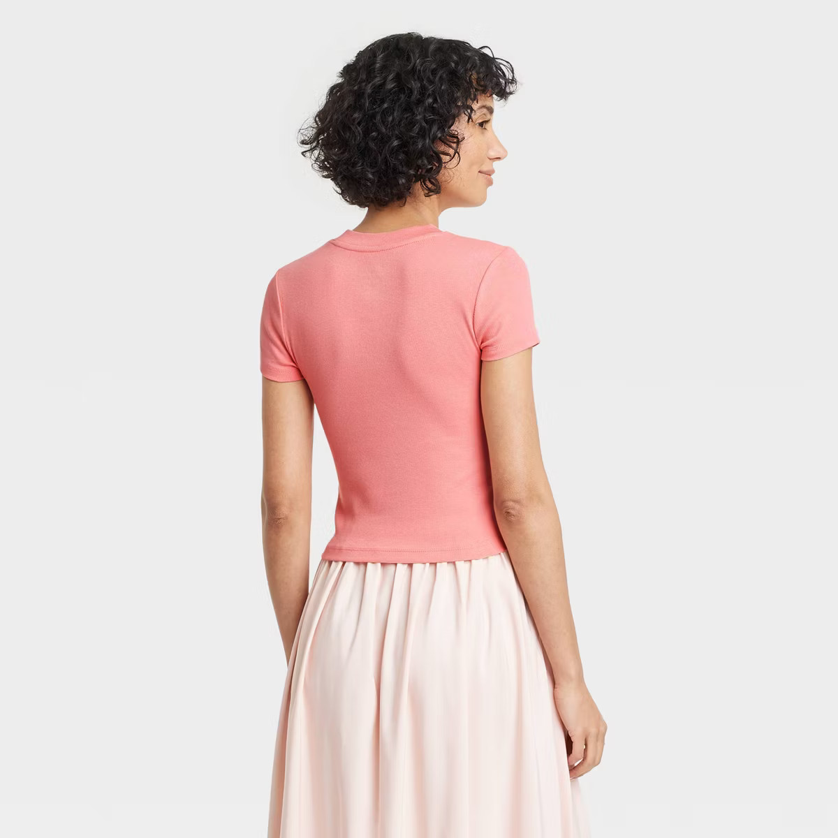 Women's Slim Fit Short Sleeve Ribbed T-Shirt - A New Day™ | Target