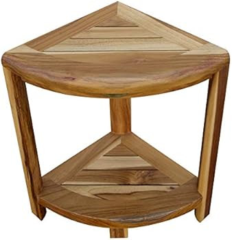 EcoDecors Oasis 2-Tier Teak Corner Shelf, 13Lx13Wx18.5T, Natural | Amazon (CA)