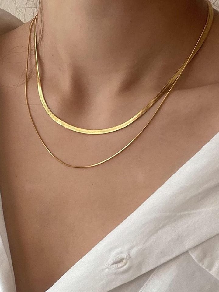 2pcs/set Minimalist Chain Necklace | SHEIN