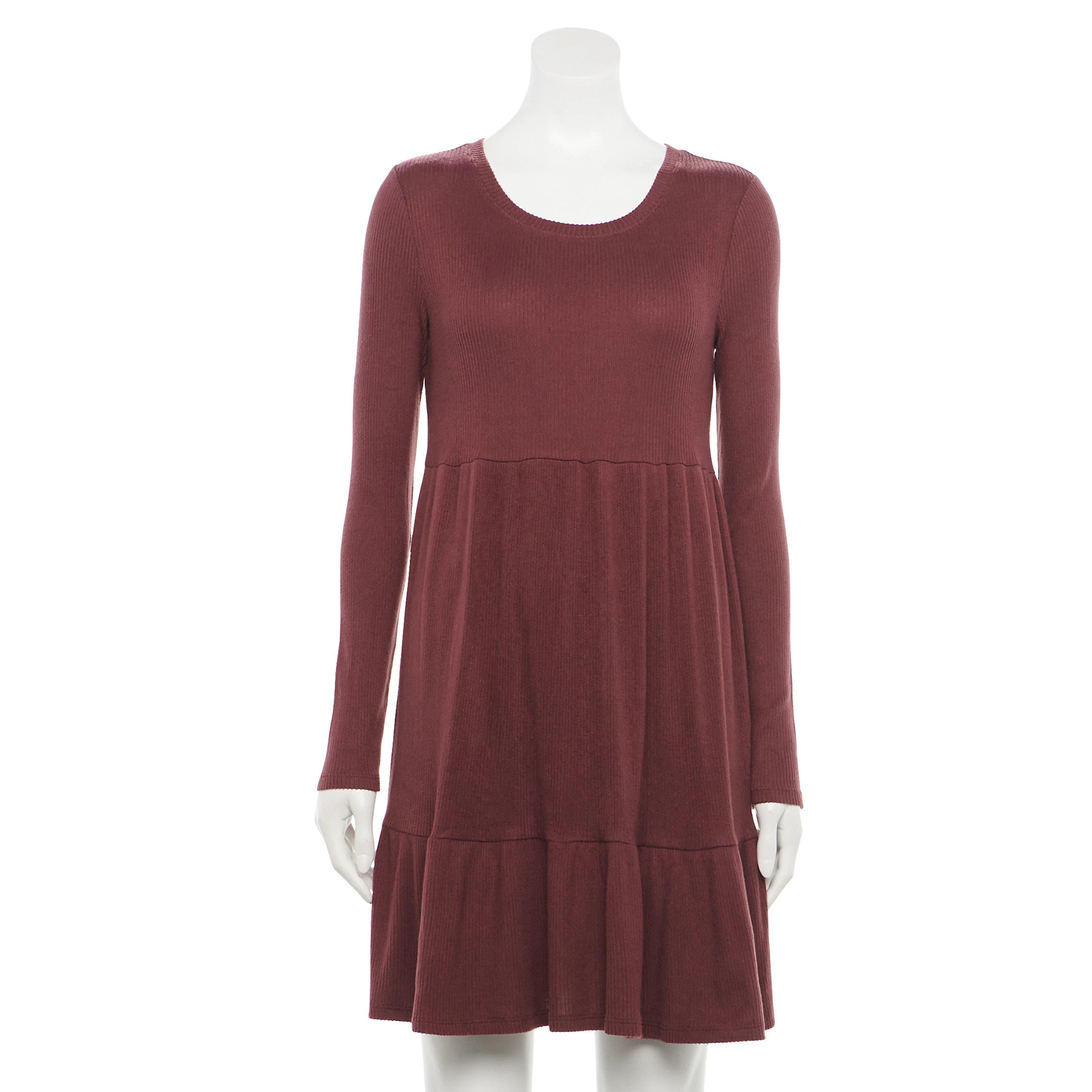 Juniors' SO® Cozy Long Sleeve Babydoll Dress | Kohl's