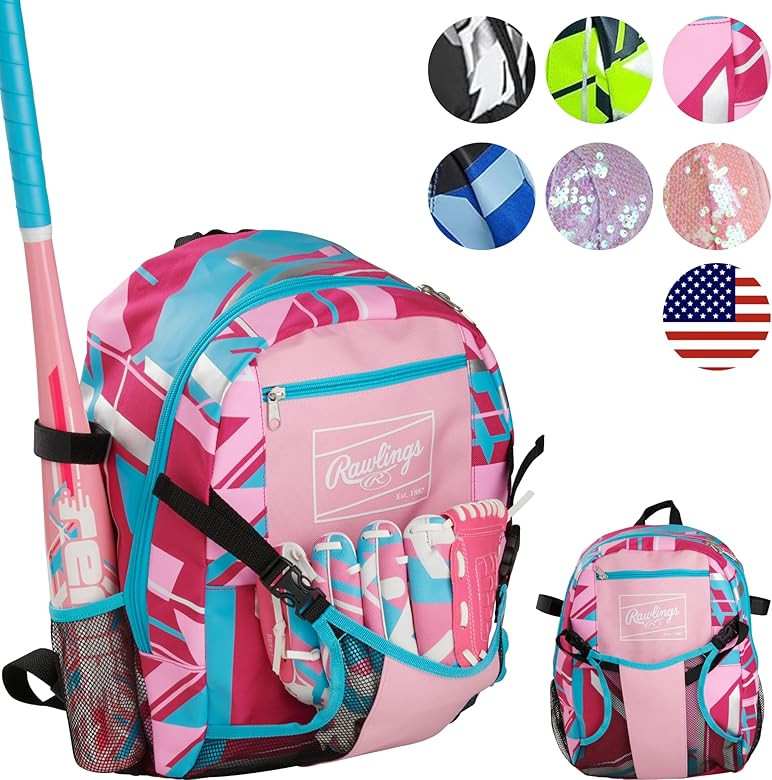 Rawlings | REMIX T-Ball & Youth Backpack Equipment Bag | Baseball/Softball | Multiple Colors | Amazon (US)