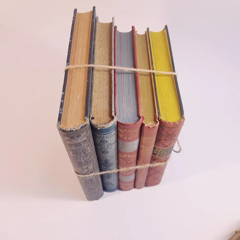 Lot of 5 large antique hardcover books, decorative | Etsy (US)