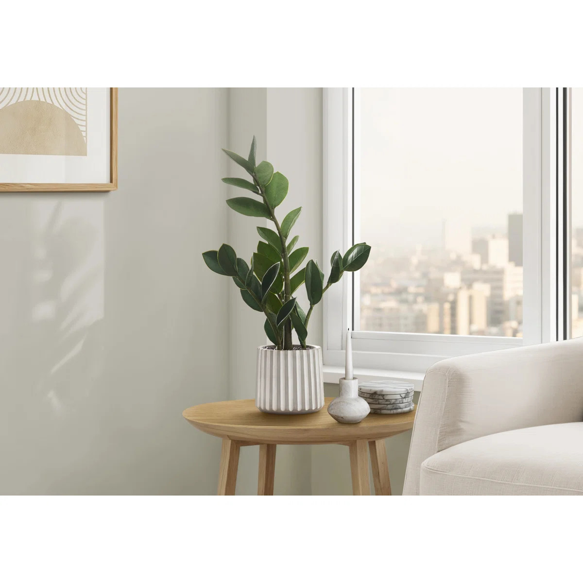 Mccormick 20'' Faux ZZ Plant in Cement Pot | Wayfair North America