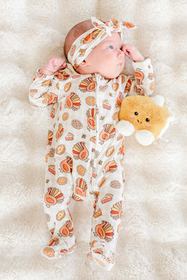 Thanksgiving Zipper Footie | Gobble Gobble | Caden Lane