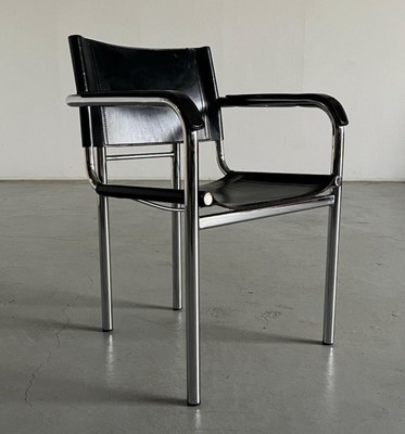 A Pair Bauhaus Style Tubular Frame and Black Leather Modernist Armchairs | eBay UK