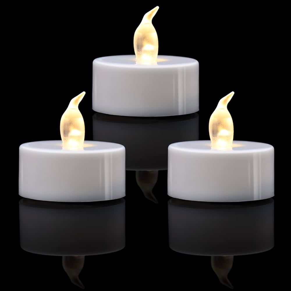 12/24/50/100/200/400 Pack Battery Operated Tea Lights Candles, Flickering Flameless LED Lights, L... | Amazon (US)
