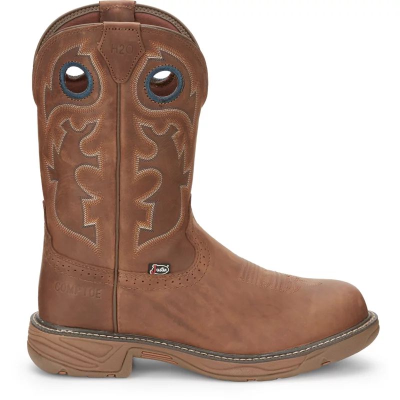 Justin Boots Men's Stampede Rush Composite Toe Work Boots Brown/Brown, 10.5 - Wellington Steel Toe W | Academy Sports + Outdoors