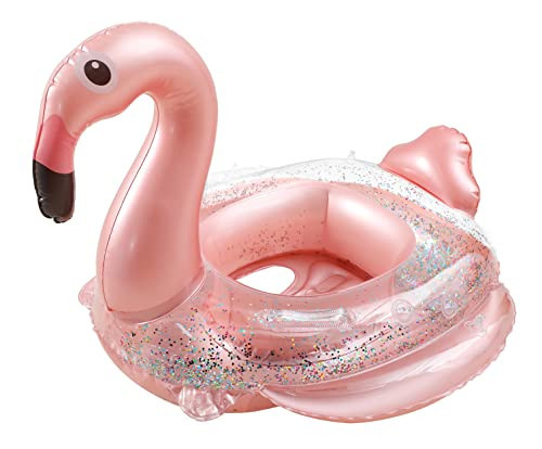 Ekoropshop Inflatable Baby Flamingo Pool Float Swim Float Flamingo Tube with Safety Seat for Infant Kids Toddlers 4-48 Months (Flamingo) | Amazon (US)