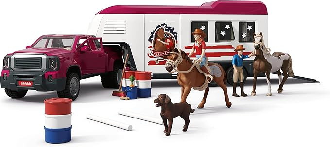 Schleich Horse Club - 119 PC Lakeside Truck and Trailer Playset With 2 Horse Figurines, 2 Poseabl... | Amazon (US)