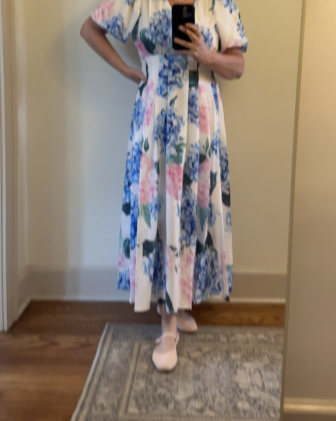 The hydrangea print on this Amazon dress is SO PRETTY! I love the puff sleeves and the way the waist has the smocking in the back and a smooth front. It doesn’t have pockets but I am going to overlook that fact due to how lovely the dress is! Perfect for bridal showers, baby showers, Mother’s Day, graduations, or any special event you have this spring or summer!

#LTKOver40 #LTKMidsize #LTKSeasonal