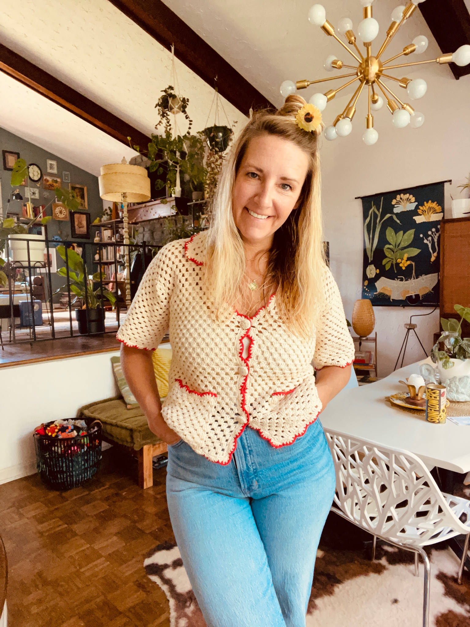 The cutest crochet shirt .. they style it as a cover up and i plan to use mine like that too .. w a bikini top ..
I love the vintage cut like an old bowling shirt ❤️ it’s on sale and almost gone 

#LTKstyletip #LTKunder100 #LTKsalealert