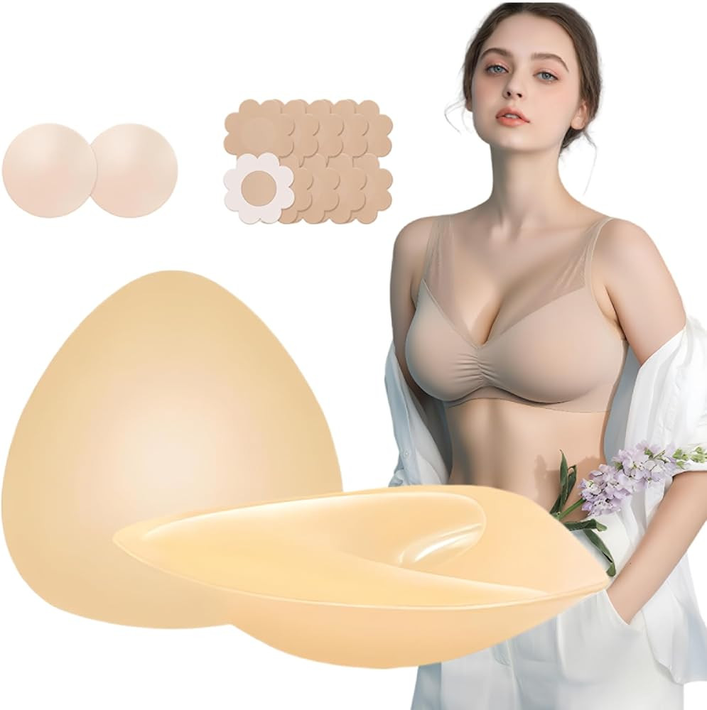 Double Sided Sticky Bra Inserts Reusable Push Up Lift Self-Adhesive Pads for Strapless, Bikini, S... | Amazon (US)