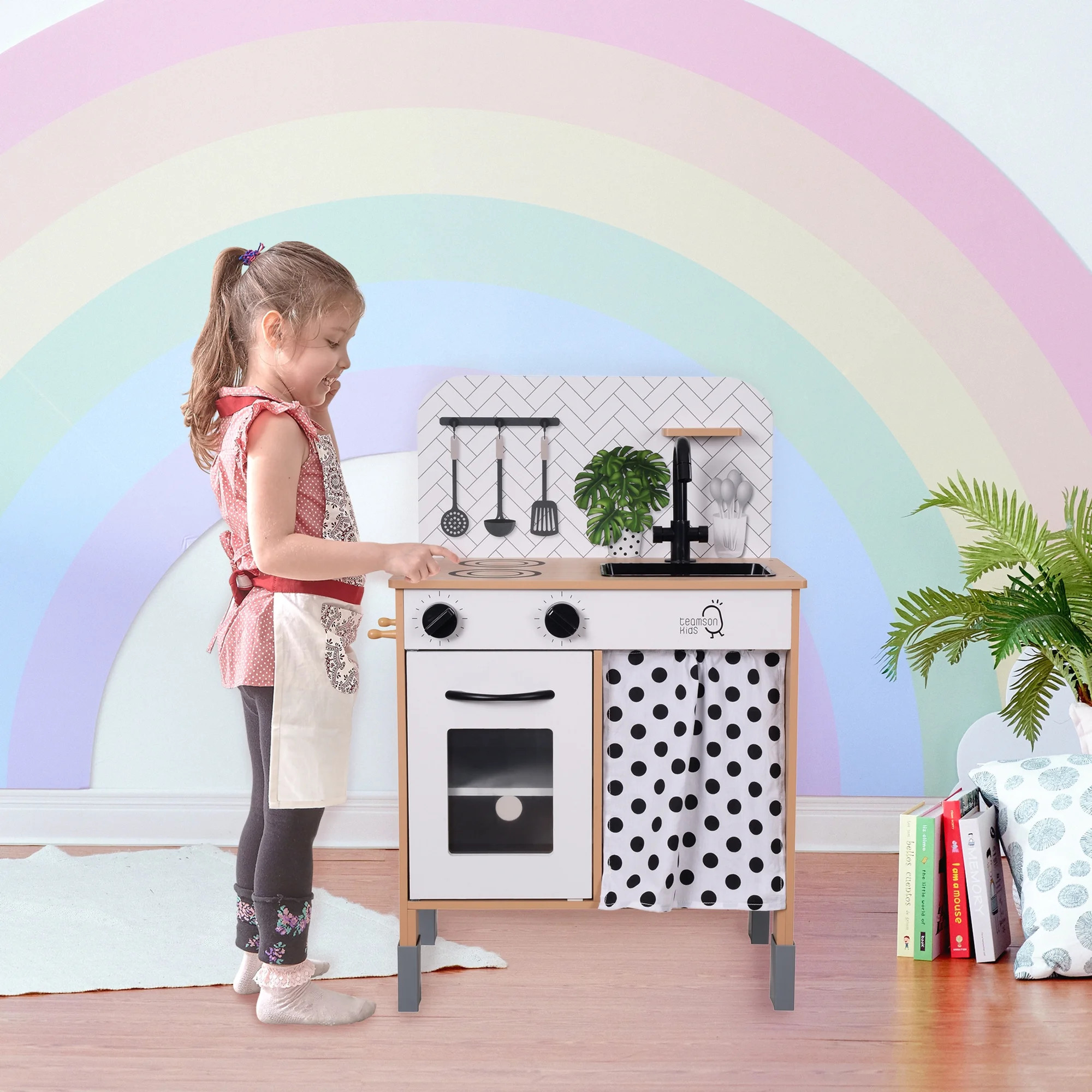 Teamson Kids Little Chef Philly Modern Wooden Kitchen Playset with Interactive Features and Adjus... | Walmart (US)