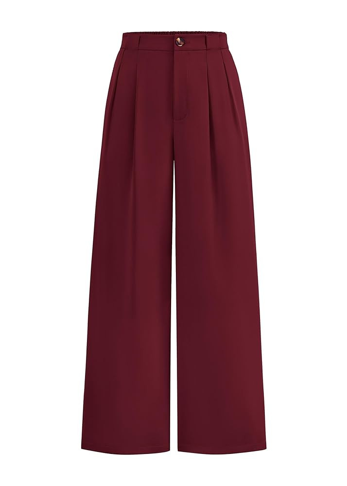 KIRUNDO Wide Leg Dress Pants for Women High Waisted Office Work Trousers Business Casual Slacks B... | Amazon (US)