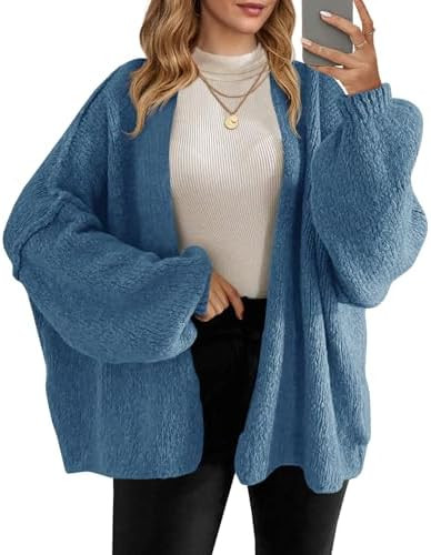 Saodimallsu Womens Oversized Cardigan Sweaters Open Front Chunky Knit Casual Long Lantern Sleeve ... | Amazon (US)