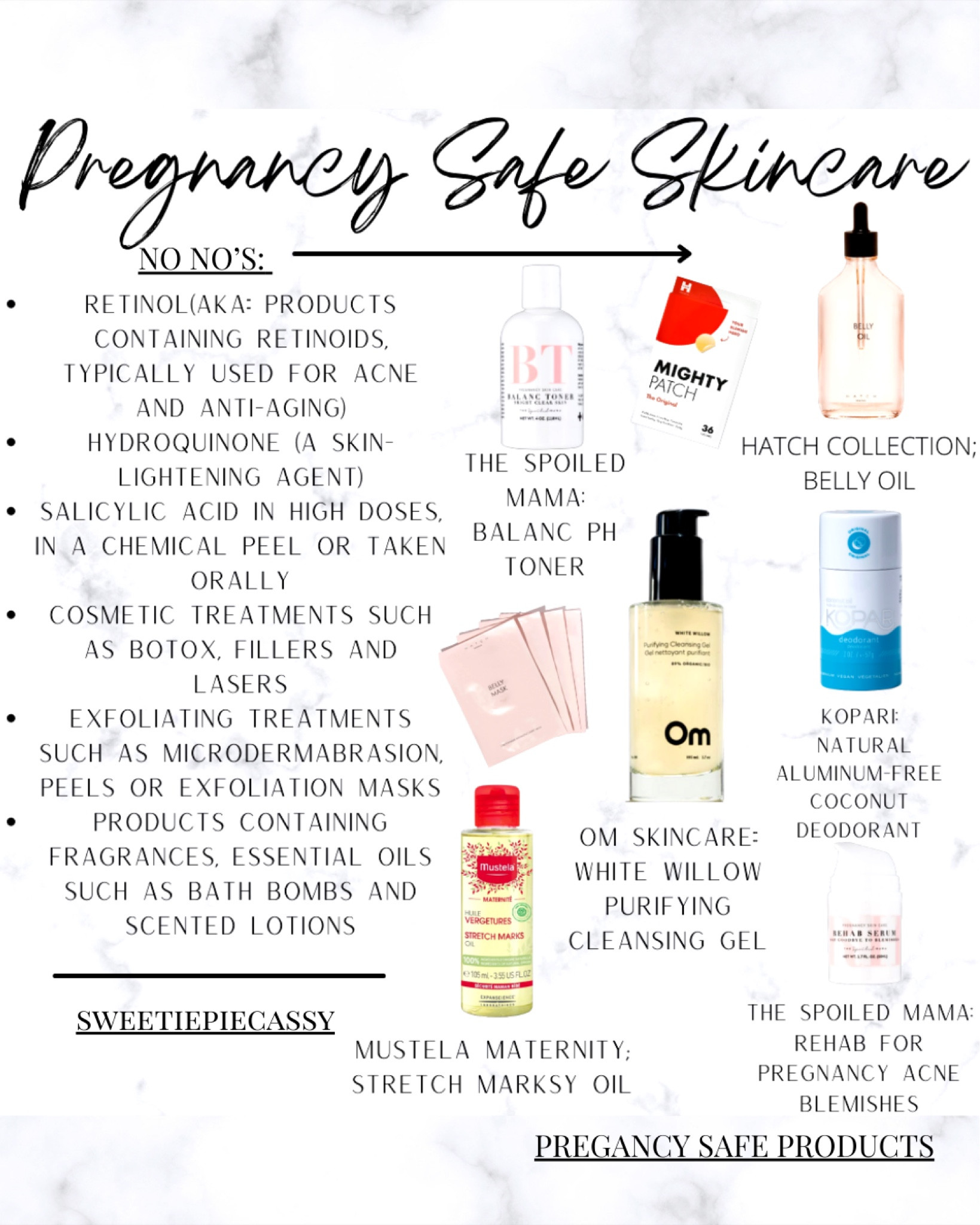 Maternity: Pregnancy Safety 

A quick little sheet of pregnancy no no’s when it comes to beauty & skincare, along with my favourite safe products for everything from your face, body, fashion & more! Make sure to check out my ‘Beauty’ & ‘Kids’ collection for more of my seasonal favourites!💫

#LTKbump #LTKbeauty #LTKfindsunder100