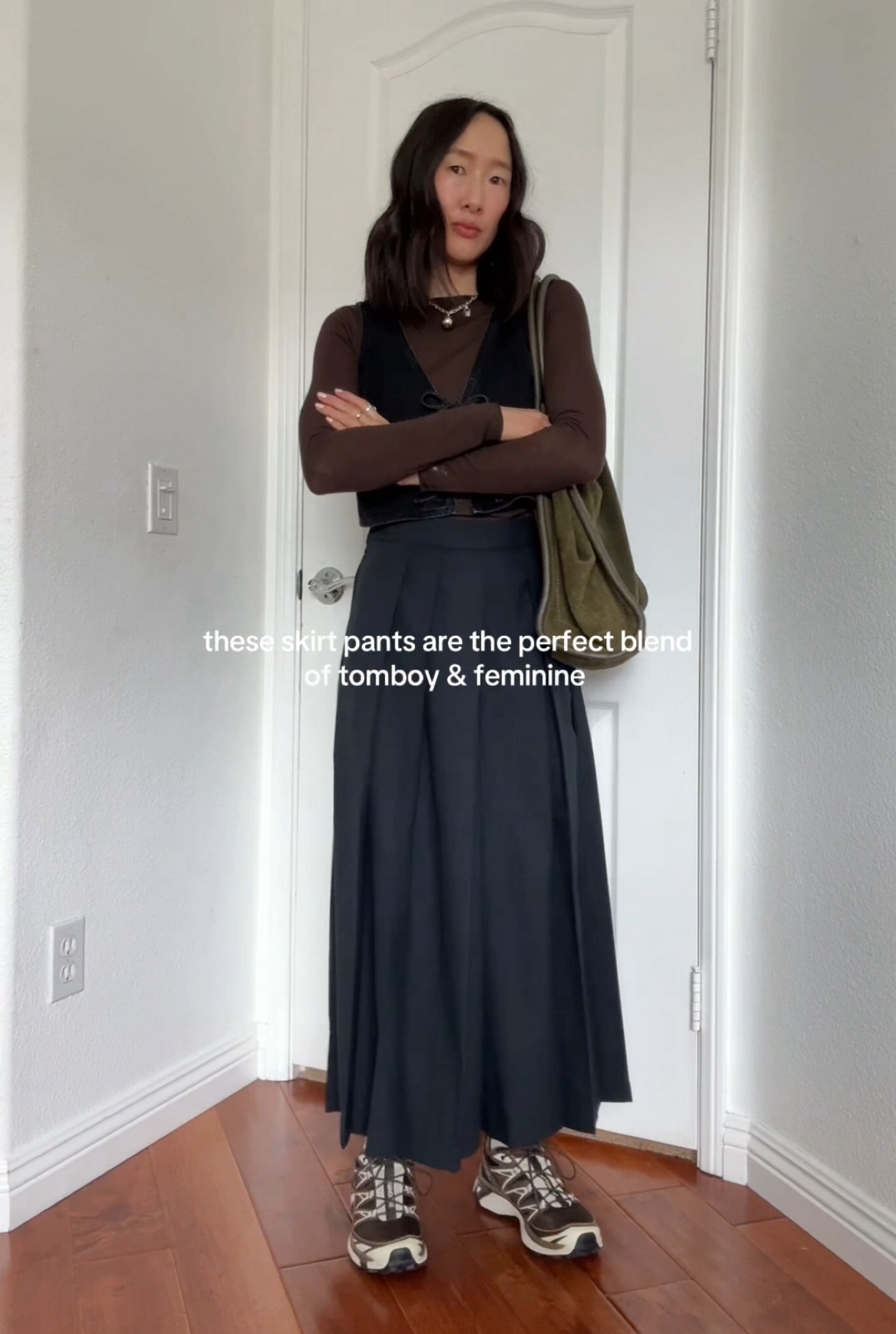 Just Google muji hakama pants for the skirt pants! 

#LTKMostLoved