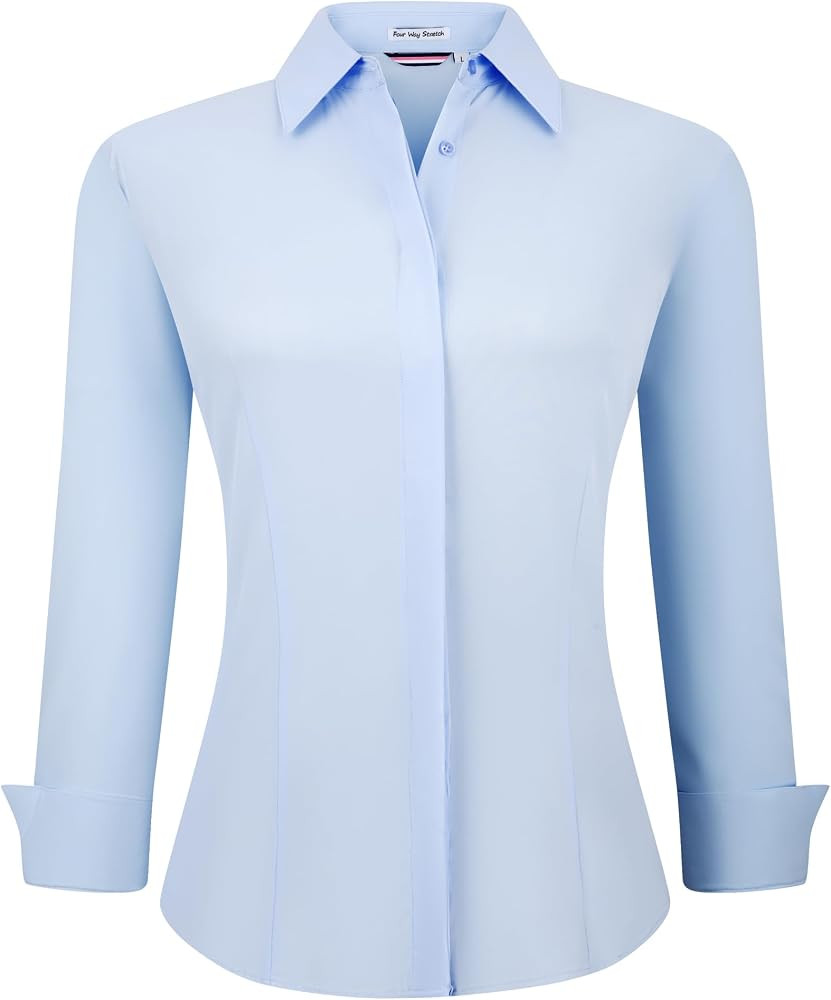 Alex Vando Womens Dress Shirts Button Down Wrinkle Free Long Sleeve Shirt | Amazon (US)