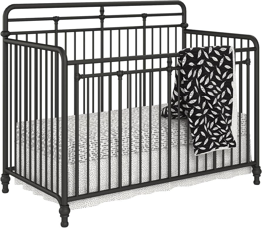Little Seeds Monarch Hill Hawken 3 in 1 Convertible Metal Crib, Black | Amazon (US)