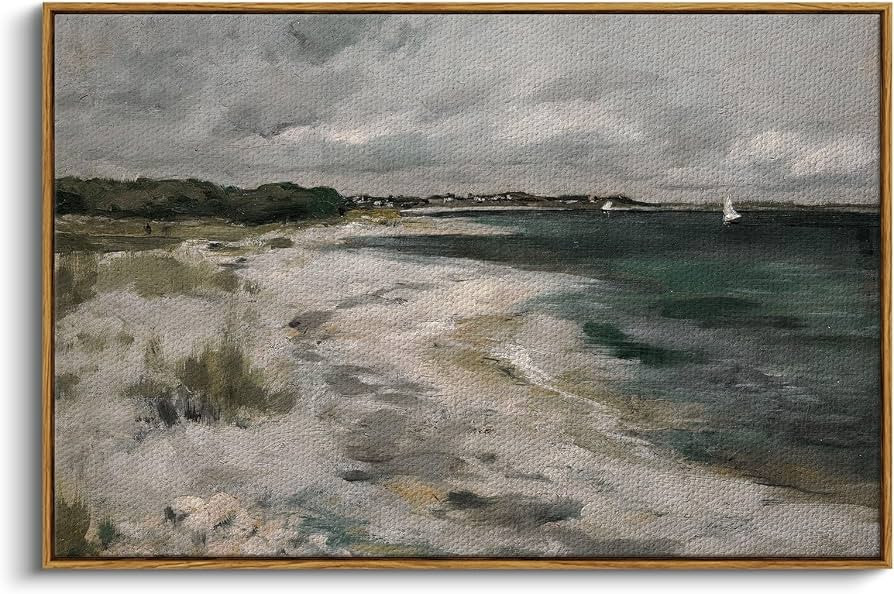 InSimSea Framed Canvas Wall Art, Seaside Landscape Painting Prints, Coastal Wall Art, Modern Farm... | Amazon (US)